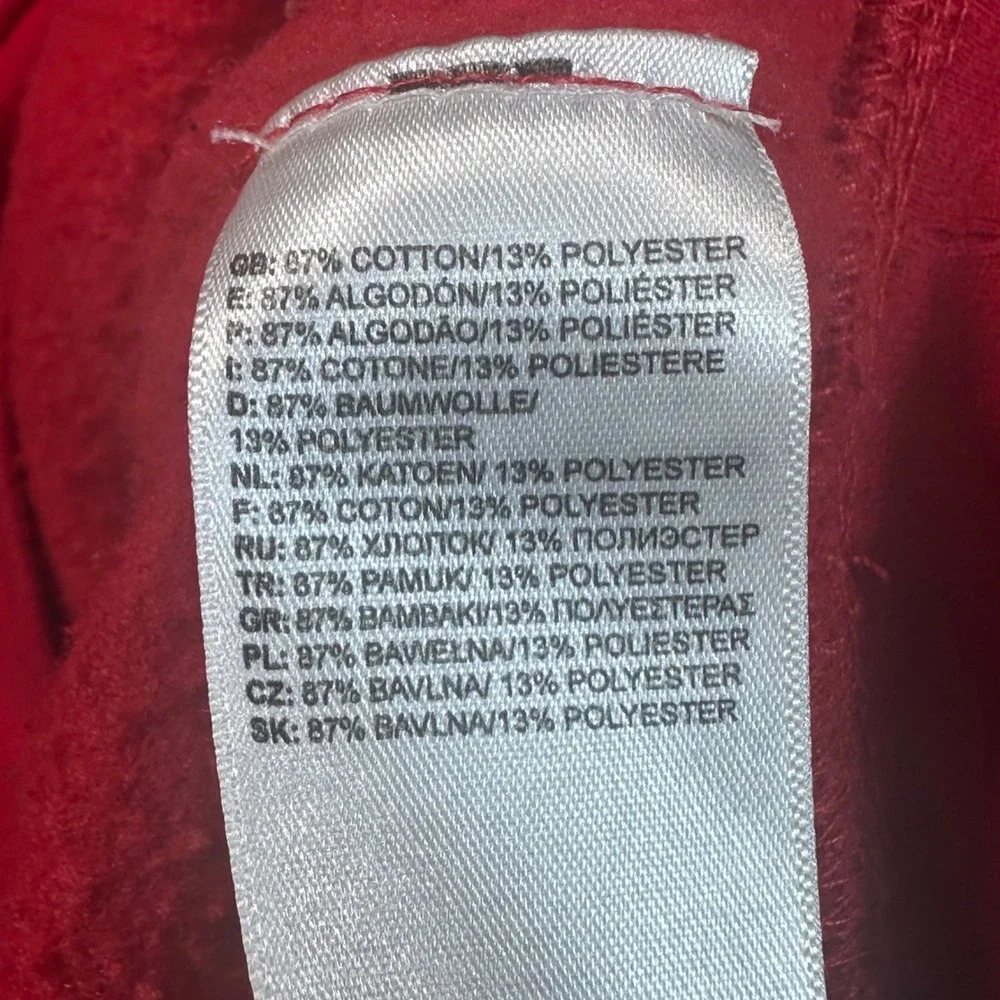 The North Face Hoodie Mens Medium Red Logo Pullover Fleece Sweatshirt